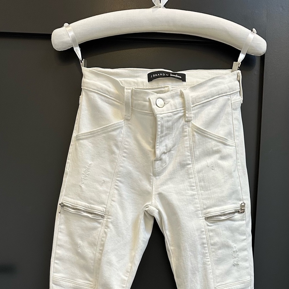 J Brand White Distressed Skinny Jeans